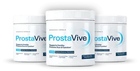 Three tubs of ProstaVive powdered supplement