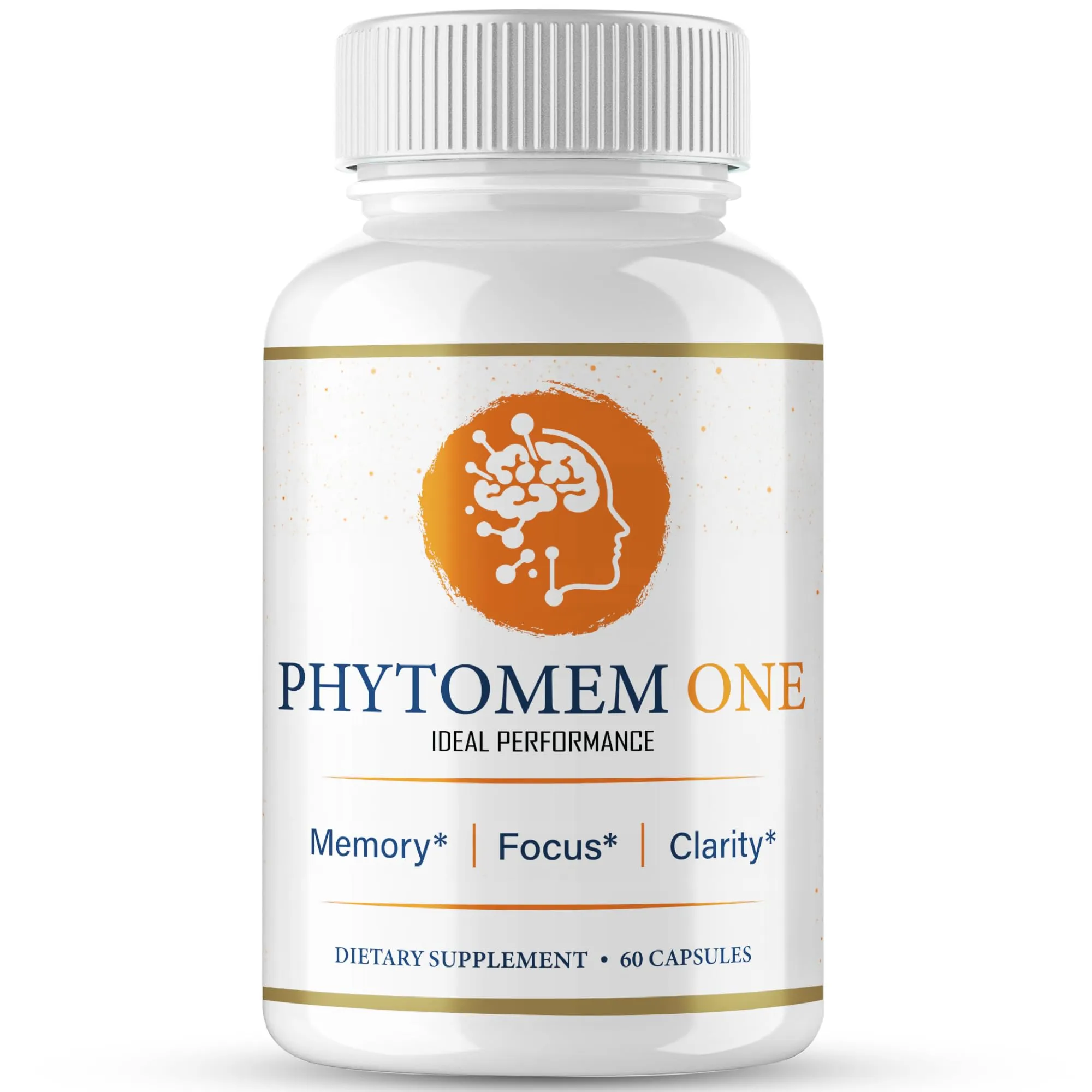 Phytomem One supplement bottle with orange brain symbol